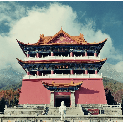 Ancient Dali Old Town with Erhai Lake and Cangshan Mountains, China