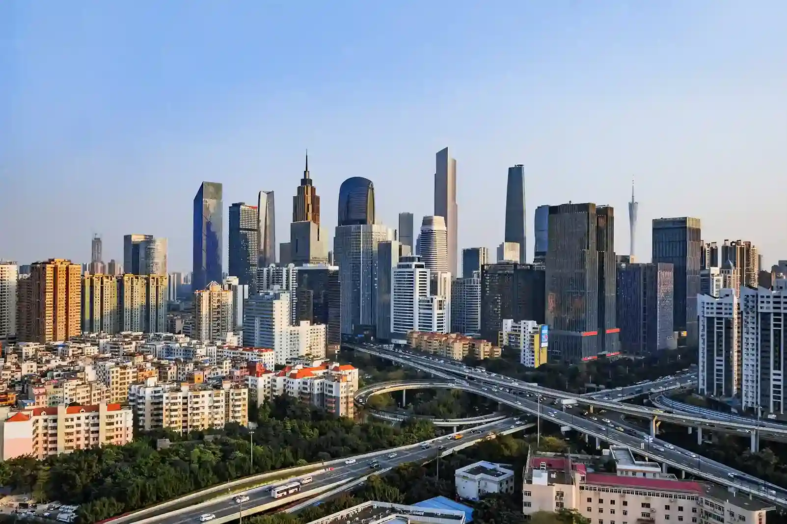 Guangzhou skyline and Pearl River cityscape in southern China