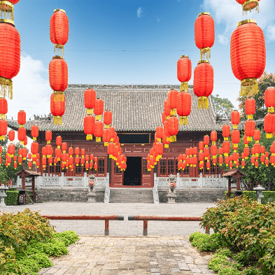 Historic landmarks in Luoyang and modern skyline of Zhengzhou, China