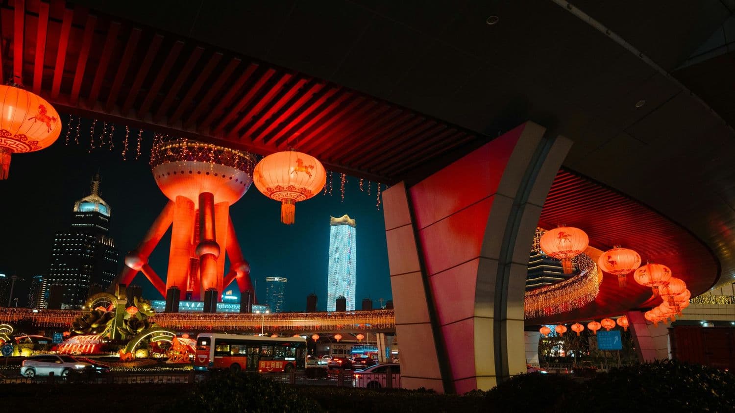 The Bund in Shanghai and the Great Wall of China near Beijing