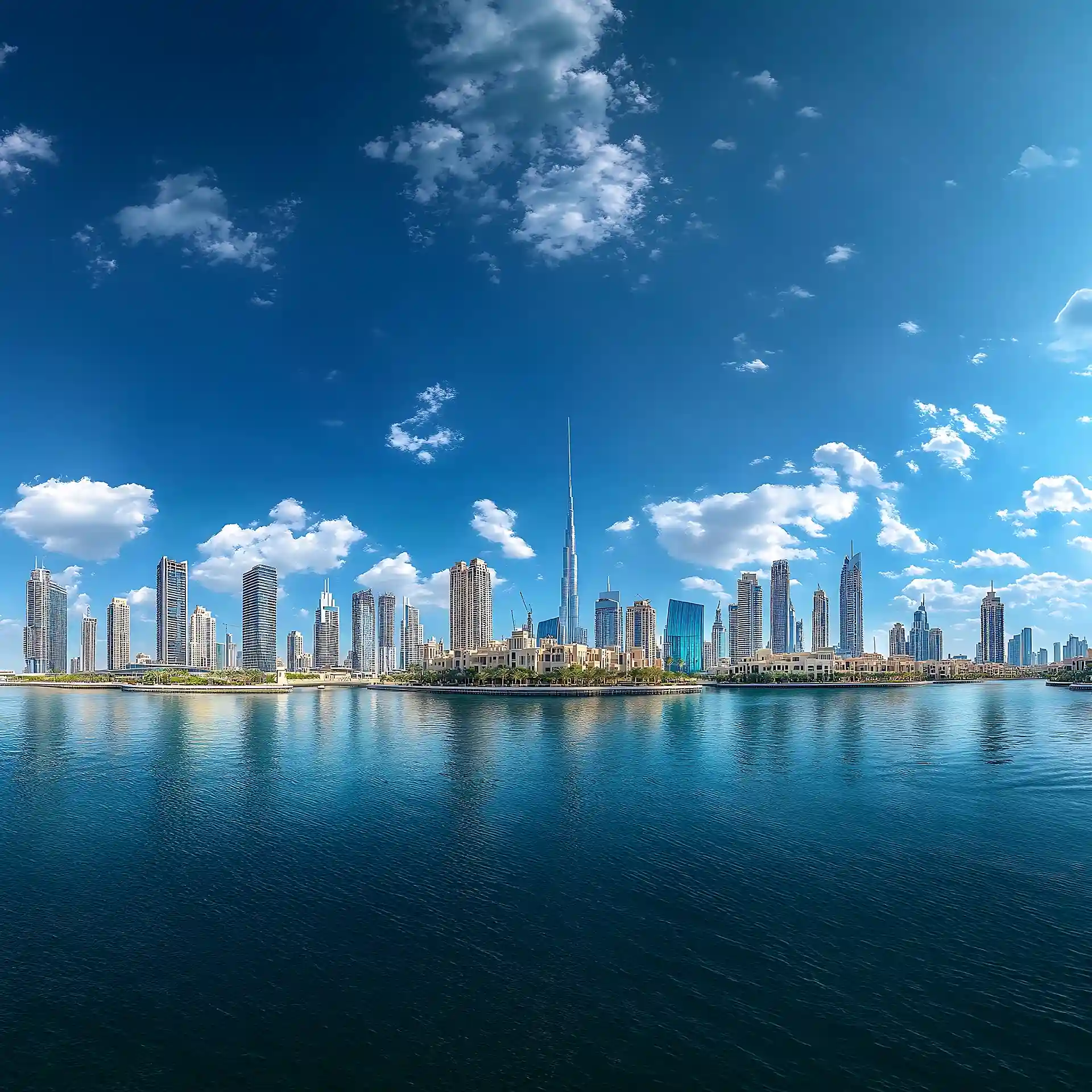Dubai skyline with Burj Khalifa and modern cityscape representing luxury UAE travel experiences