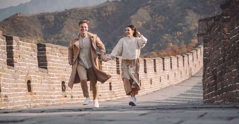 Travellers visiting famous attractions in China