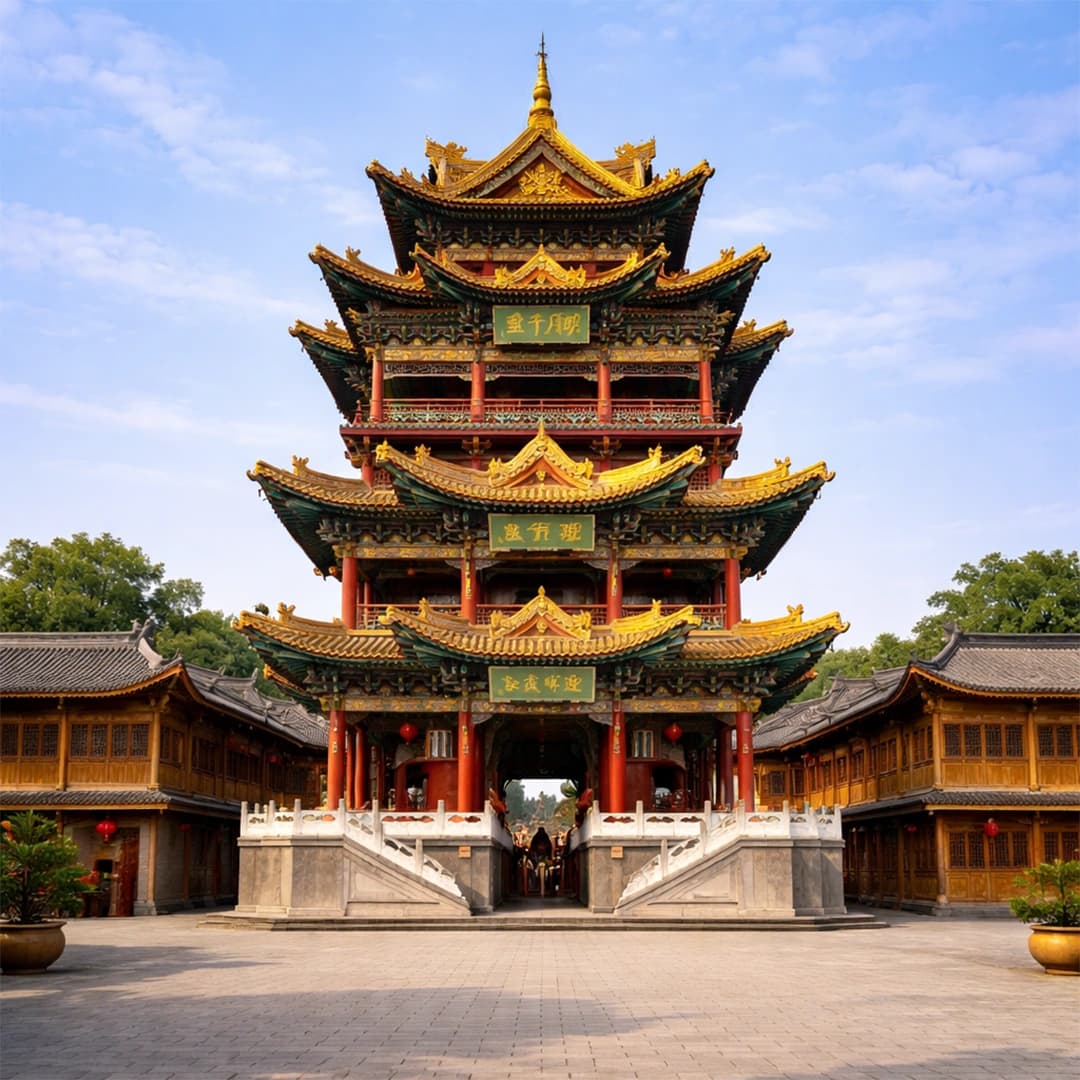 Chenghuang Temple Shanghai with traditional Chinese architecture, lanterns, and bustling local market