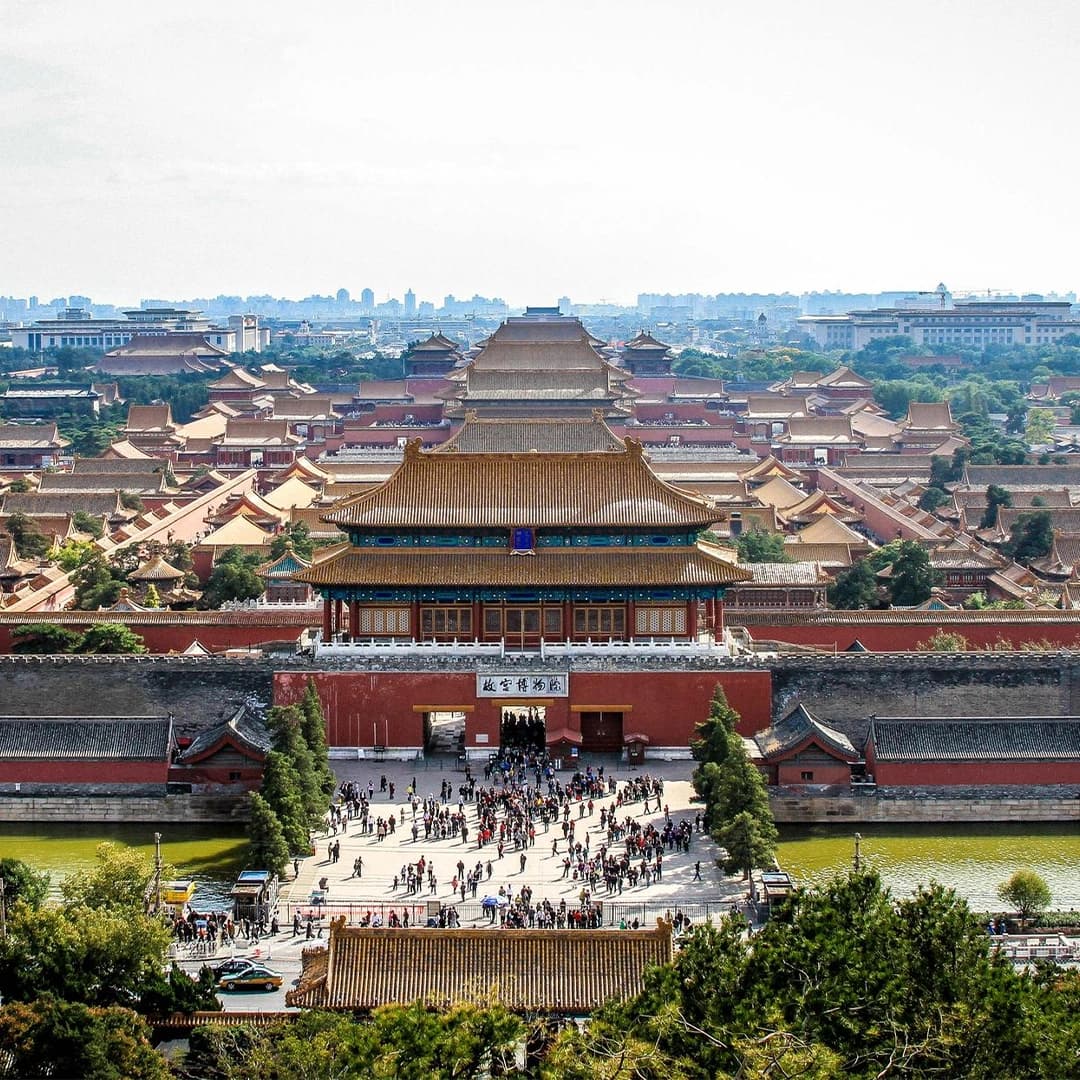 Palace Museum Beijing with imperial halls, courtyards, and historic Chinese artifacts