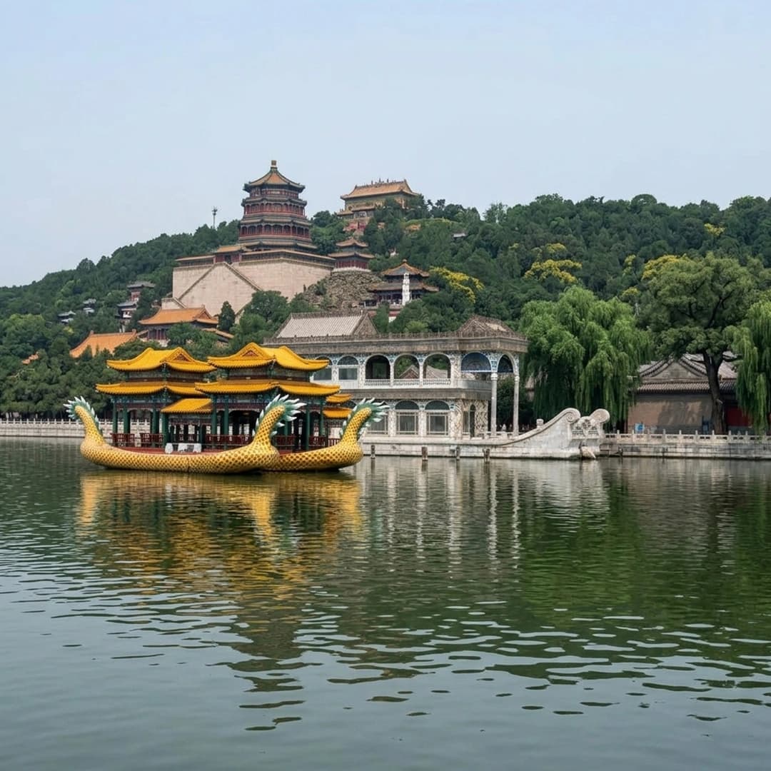 Summer Palace Beijing with Kunming Lake, traditional pavilions, and landscaped gardens