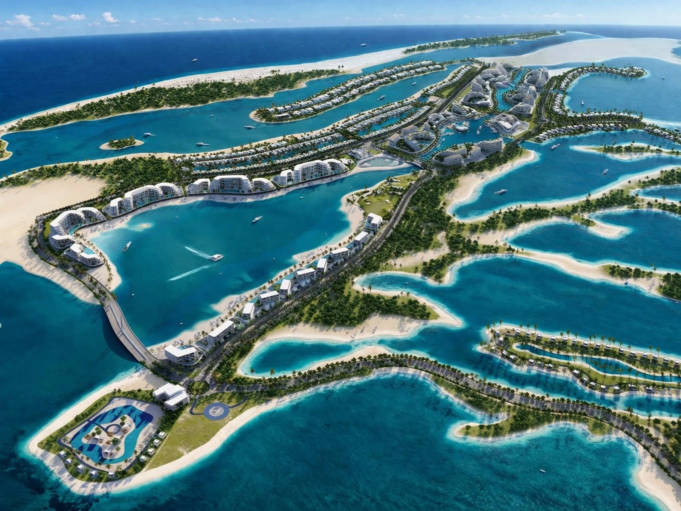 Umm Al Quwain coastline with beaches, mangroves, and Arabian Gulf views