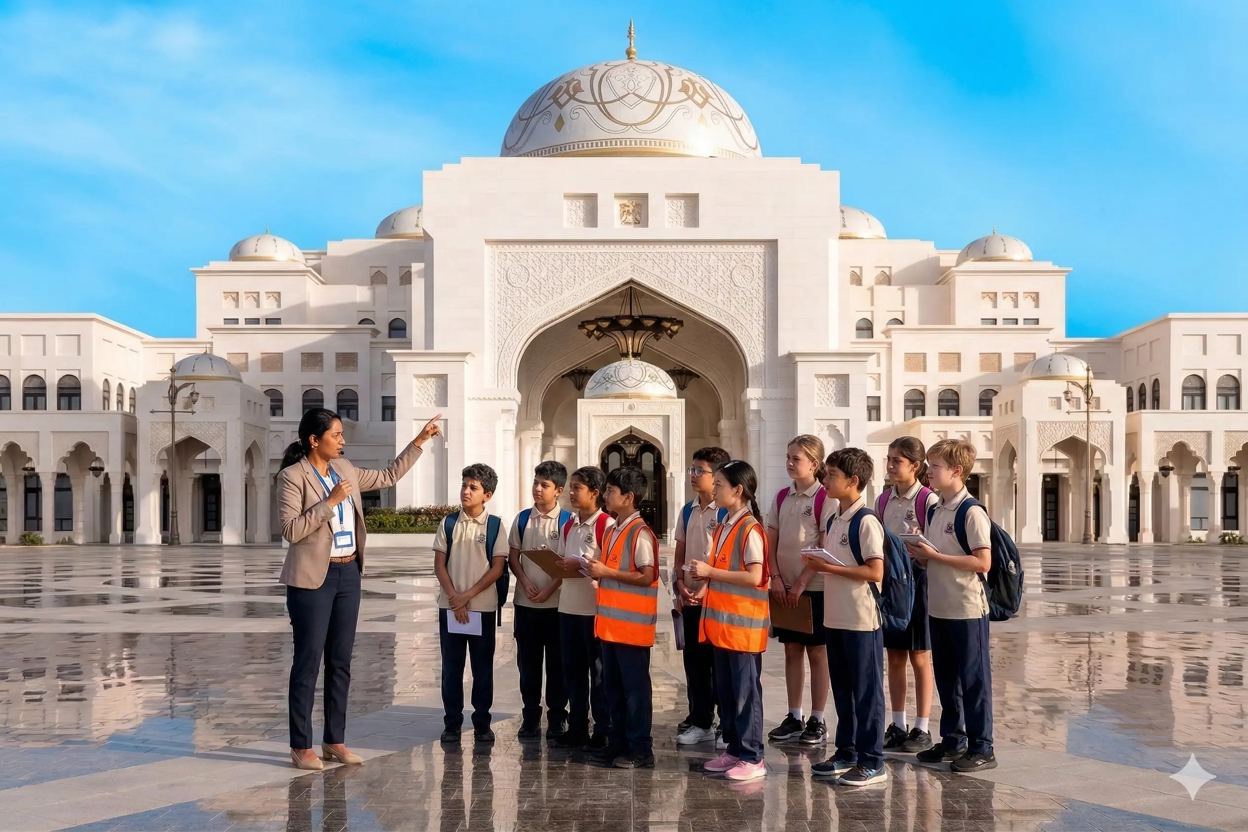 Students visiting heritage sites and museums during UAE cultural tours