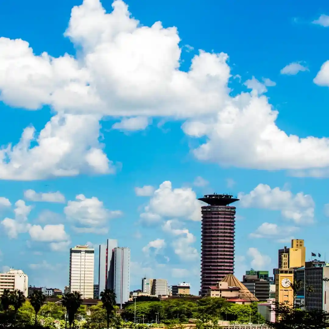 Nairobi city Kenya with urban skyline, wildlife attractions, and cultural landmarks