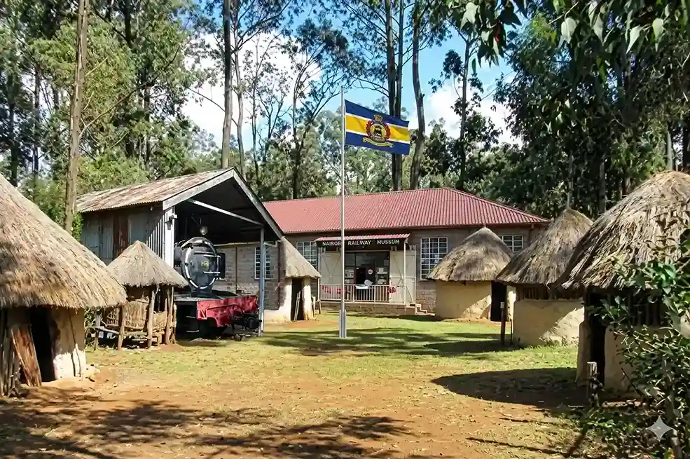 Vintage locomotives and railway exhibits at Nairobi Railway Museum showcasing Kenya’s transport history