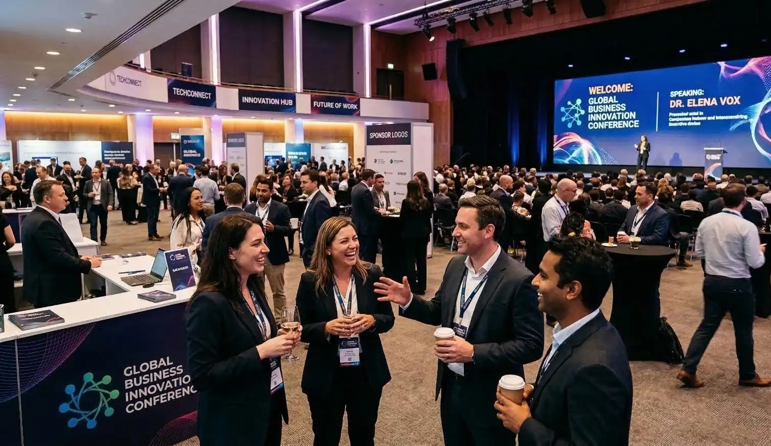 Corporate conference event setup in Dubai convention venue