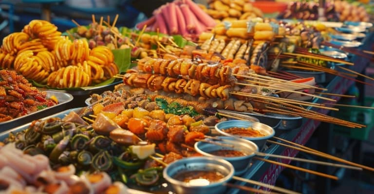 Street food market stall in Thailand