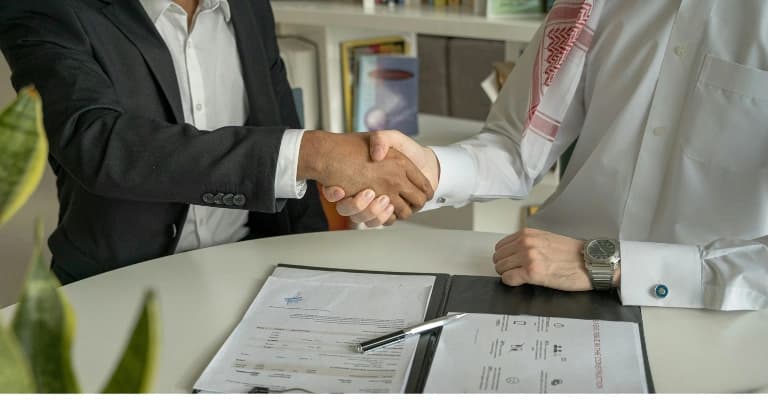 Travel professionals discussing destination management services in Dubai