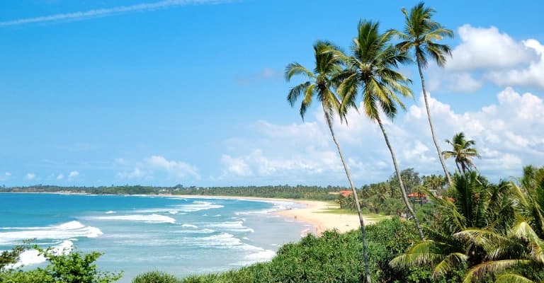 Couple and family enjoying Sri Lanka travel experiences including beaches and cultural sites