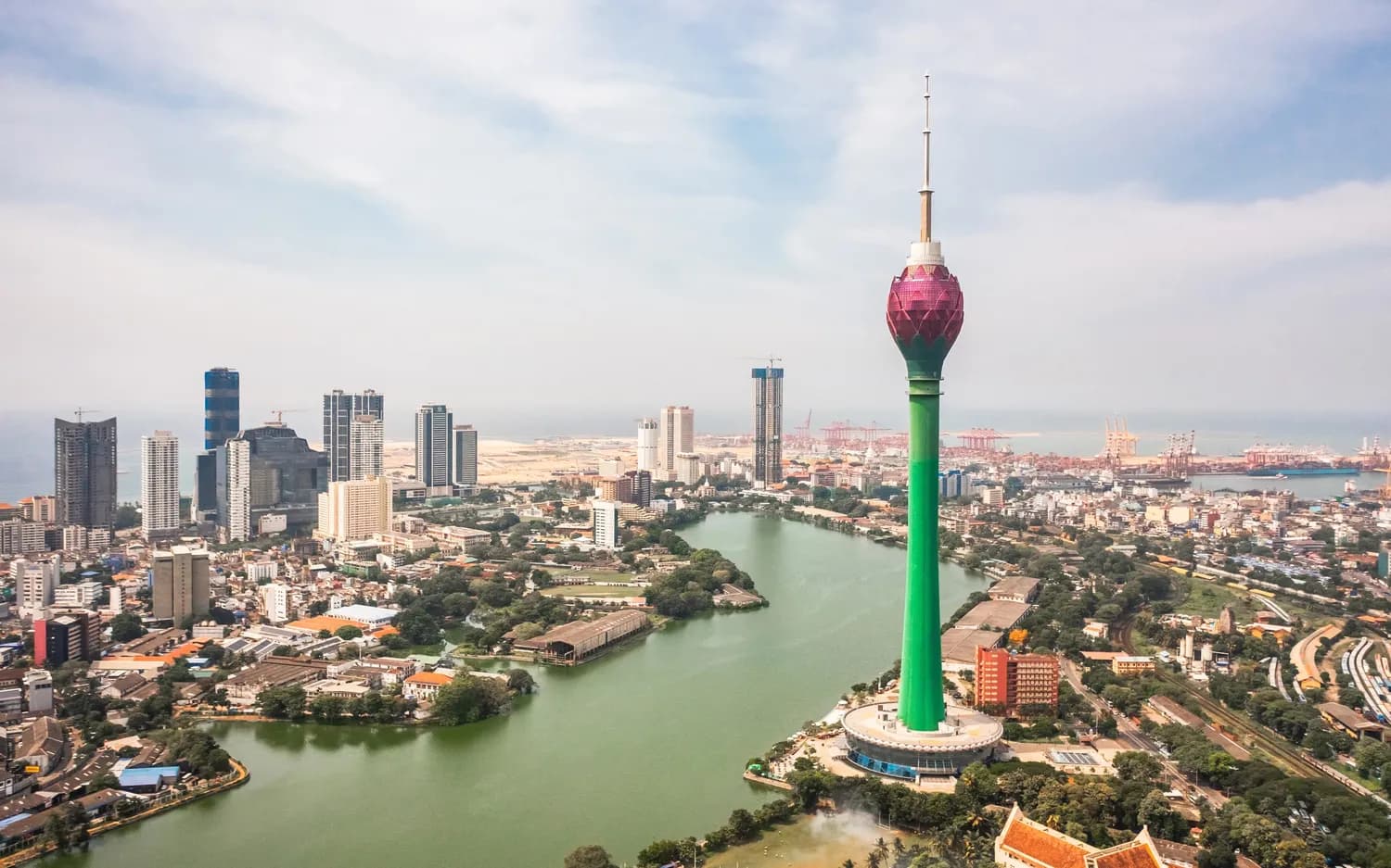 Colombo Lotus Tower overlooking the city skyline in Sri Lanka