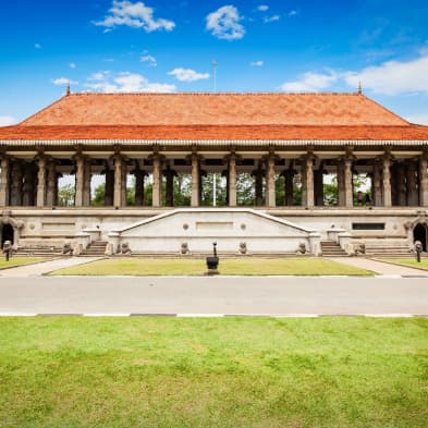 Independence Memorial Hall in Colombo surrounded by gardens and national heritage architecture