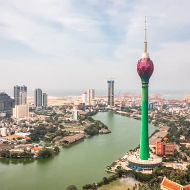 Colombo city skyline and coastal urban attractions in Sri Lanka