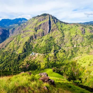 Little Adam’s Peak hiking trail with mountain views in Ella
