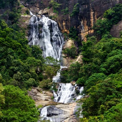 Ravana Falls near Ella with scenic natural surroundings