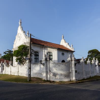 Dutch Reformed Church in Galle with preserved colonial-era architecture