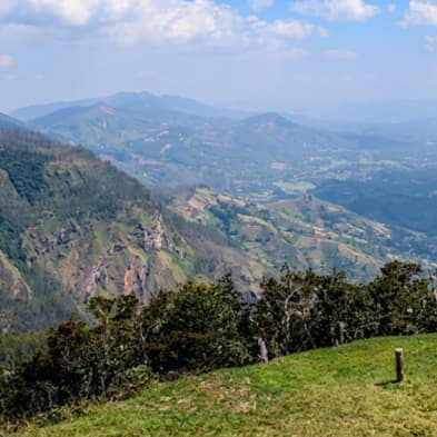 Panoramic hill country views from Moon Plains in Nuwara Eliya