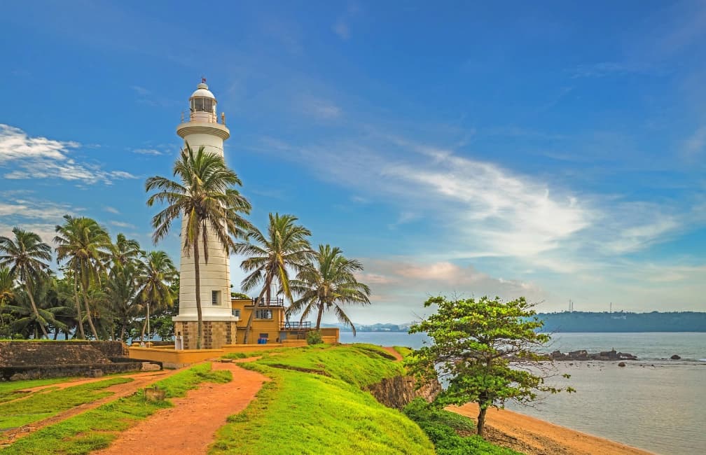Historic Galle Fort and coastal cityscape in Sri Lanka