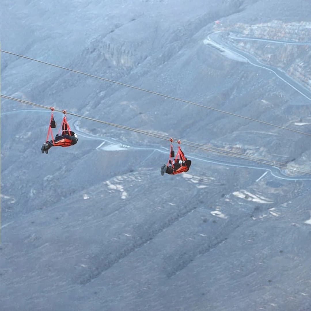 Adventure zipline experience at Jebel Jais mountain in Ras Al Khaimah