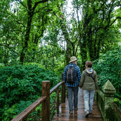 Nature trail through cloud forests and waterfalls at Doi Inthanon, Chiang Mai