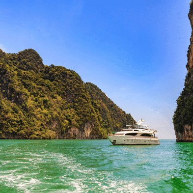 Scenic helicopter flight over Phang Nga Bay and the Big Buddha, Phuket, Thailand