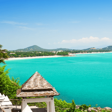 Chaweng Beach in Koh Samui with white sand and turquoise water
