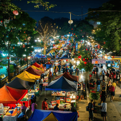 Lamai Sunday Night Market with local handicrafts and street food