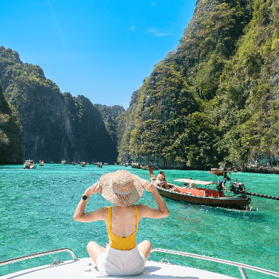 Phi Phi Island Tour with crystal-clear waters and white sand