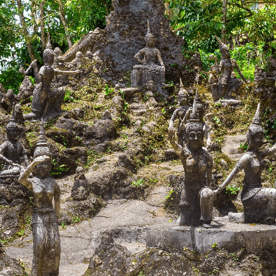 Secret Buddha Garden hidden sculptures in central Koh Samui