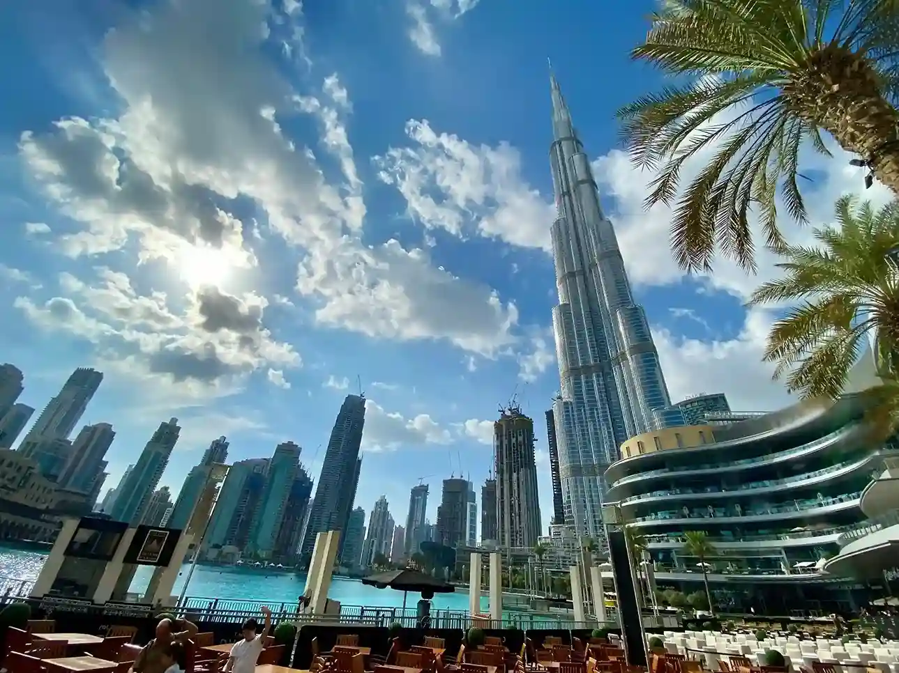 Dubai skyline with Burj Khalifa and modern skyscrapers in the UAE