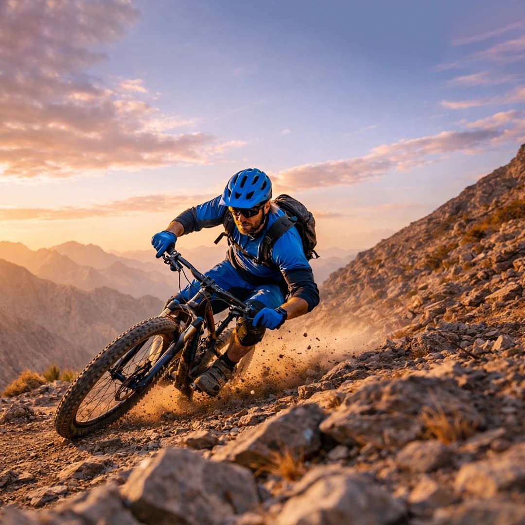 Jais Flight zipline in Ras Al Khaimah with riders soaring over rugged mountain terrain
