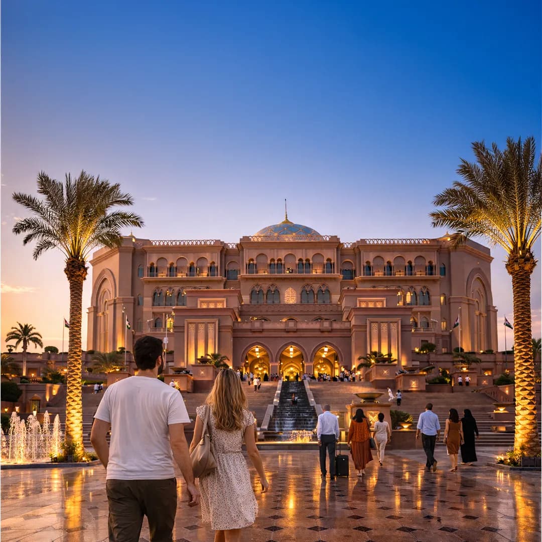 Louvre Abu Dhabi exterior with iconic dome architecture and waterfront setting
