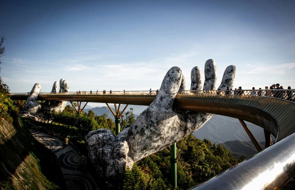 Golden Bridge and scenic coastal landscape in Danang, Vietnam