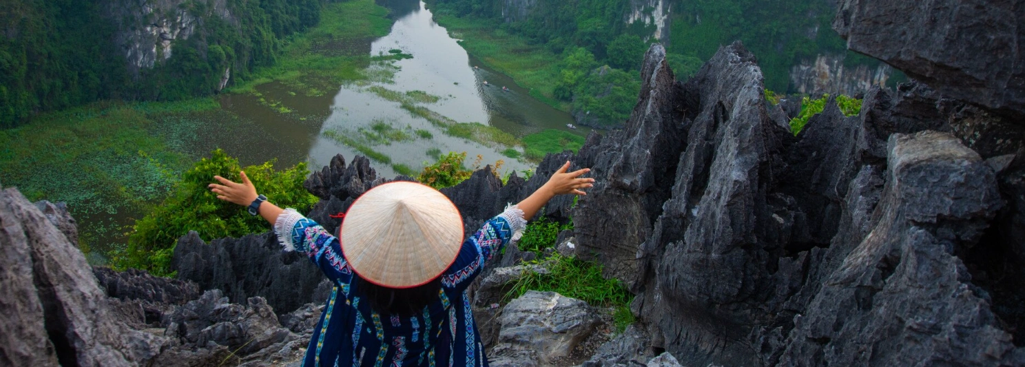Vietnam leisure travel banner showcasing cultural heritage, nature, and curated island experiences